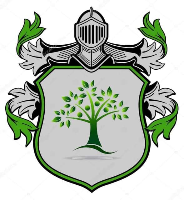 Logo Galaubau Ritter - Ritterhelm mit Wappen und Baum